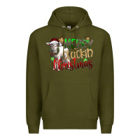 Army Green merry cluckin christmas Premium Hoodie - SublimationCraftShop
