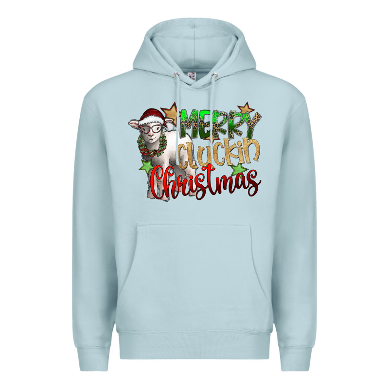 Merry Cluckin Christmas Premium Hoodie by SublimationCraftShop | Teevron