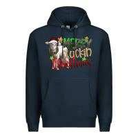 Navy merry cluckin christmas Premium Hoodie - SublimationCraftShop