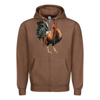 Chestnut American Game Rooster Zipper Hoodie - LillyAllenDesigns