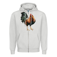 Dove Grey American Game Rooster Zipper Hoodie - LillyAllenDesigns