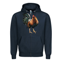 Navy American Game Rooster Zipper Hoodie - LillyAllenDesigns