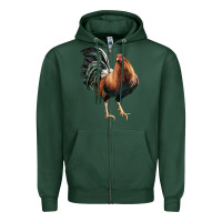 Sports Green American Game Rooster Zipper Hoodie - LillyAllenDesigns