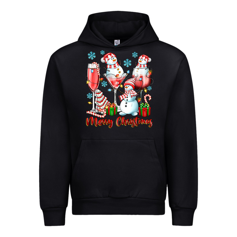 Merry Christmas Wine Glasses Urban Hoodie by texasbilliewilder | Teevron