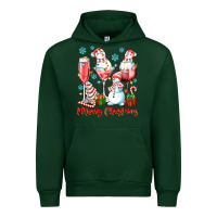 Forest Green merry christmas wine glasses Urban Hoodie - texasbilliewilder
