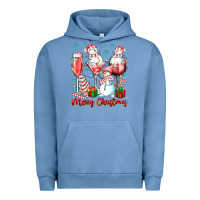 Pigment Pebble Blue merry christmas wine glasses Urban Hoodie - texasbilliewilder