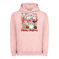 Pigment Salmon merry christmas wine glasses Urban Hoodie - texasbilliewilder