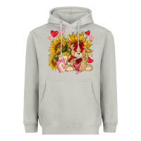Moon Dust valentines day sunflowers with bear hjf Heavyweight Hoodie - NancyCooperArtShop