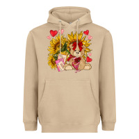 Mushroom valentines day sunflowers with bear hjf Heavyweight Hoodie - NancyCooperArtShop