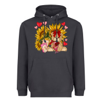 Smoke valentines day sunflowers with bear hjf Heavyweight Hoodie - NancyCooperArtShop