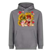 Storm valentines day sunflowers with bear hjf Heavyweight Hoodie - NancyCooperArtShop