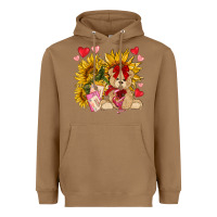 Toasted Coconut valentines day sunflowers with bear hjf Heavyweight Hoodie - NancyCooperArtShop