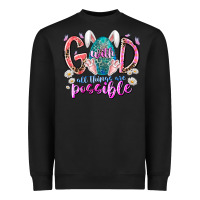 Black with god all things are possible Heavyweight Sweatshirt - RacoonDesign