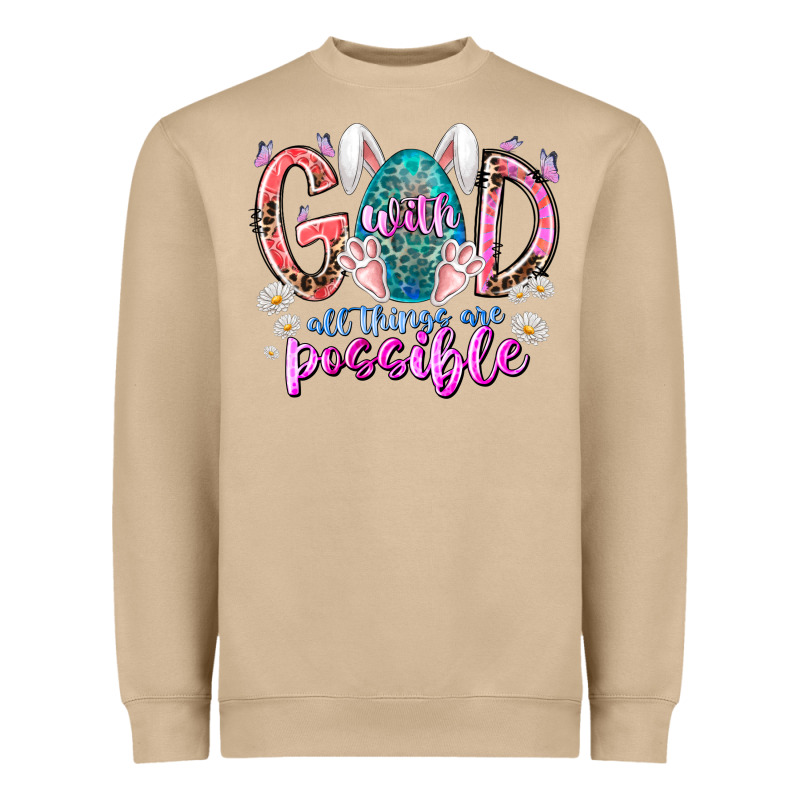 With God All Things Are Possible Heavyweight Sweatshirt by RacoonDesign | Teevron