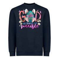 Navy with god all things are possible Heavyweight Sweatshirt - RacoonDesign