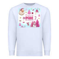 White dreaming of a pink christmas Premium Sweatshirt - MaliasSmallBusiness