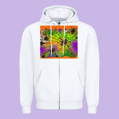 Spiders Halloween Tumbler Zipper Hoodie Designed By Jasminsmagicworld