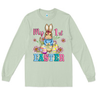 Matcha my first easter with baby bunny and eggs Long Sleeve Tee - AdoDesignShop