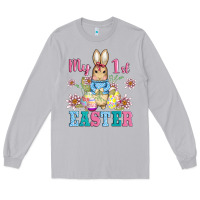 Moon Dust my first easter with baby bunny and eggs Long Sleeve Tee - AdoDesignShop