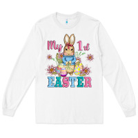 White my first easter with baby bunny and eggs Long Sleeve Tee - AdoDesignShop