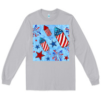 Moon Dust 4th of july firecracker and star seamless  pattern Long Sleeve Tee - BundleAndBundleShop
