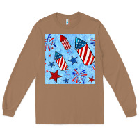 Toasted Coconut 4th of july firecracker and star seamless  pattern Long Sleeve Tee - BundleAndBundleShop