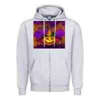 Heather Grey halloween jack o'lantern tumbler Zipper Hoodie - Jasminsmagicworld