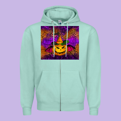 Halloween Jack O'lantern Tumbler Zipper Hoodie Designed By Jasminsmagicworld