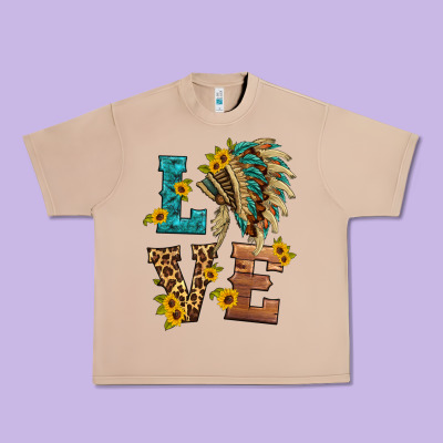 Love Indian Headdress Urban Heavy Tee Designed By Hra Design Shop