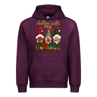 Mauve Wine Chillin' with my gnomes Urban Hoodie - NancyCooperArtShop