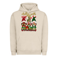 Pigment French Oak Chillin' with my gnomes Urban Hoodie - NancyCooperArtShop