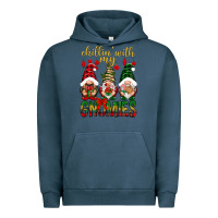 Pigment Midnight Navy Chillin' with my gnomes Urban Hoodie - NancyCooperArtShop