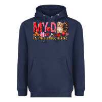 Navy my dog is my valentine Heavyweight Hoodie - NancyCooperArtShop