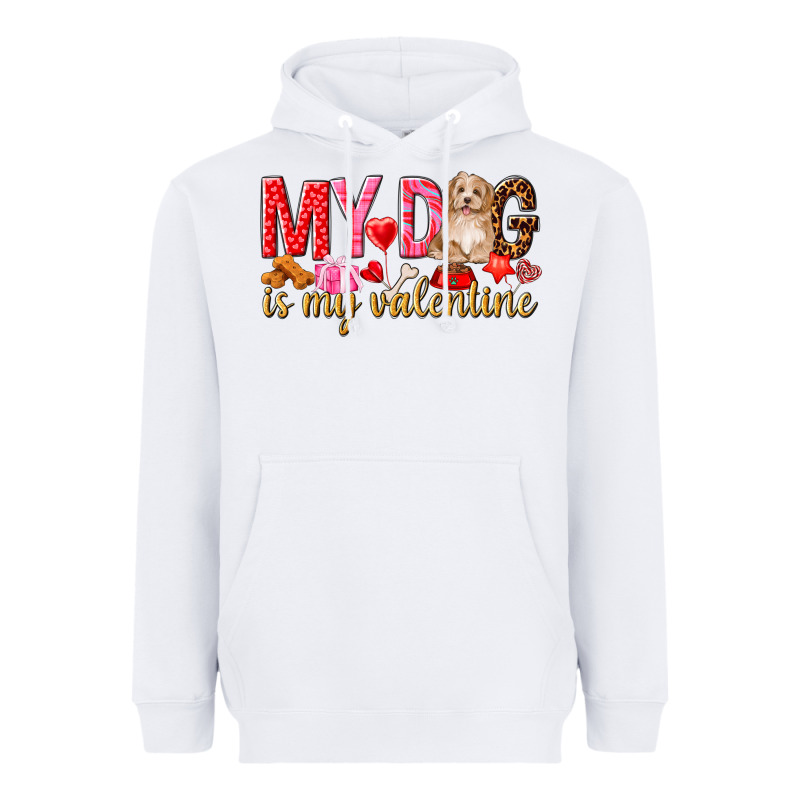 My Dog Is My Valentine Heavyweight Hoodie by NancyCooperArtShop | Teevron