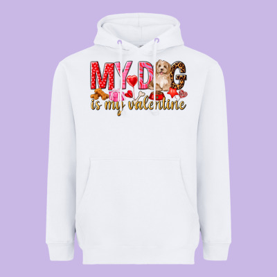 My Dog Is My Valentine Heavyweight Hoodie Designed By Nancycooperartshop