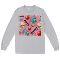 Moon Dust Teacher Seamless Pattern Long Sleeve Tee - BundleAndBundleShop