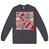 Smoke Teacher Seamless Pattern Long Sleeve Tee - BundleAndBundleShop