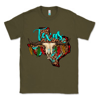 Army Green bullskull texas map Classic Tee - JahusDesignShop