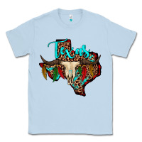 Dusty Blue bullskull texas map Classic Tee - JahusDesignShop