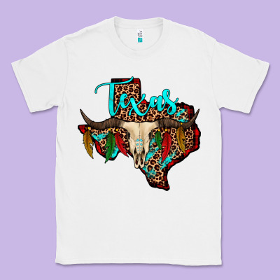 Bullskull Texas Map Classic Tee Designed By Jahusdesignshop