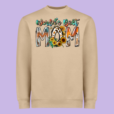 World Is Best Mom Heavyweight Sweatshirt Designed By Racoondesign