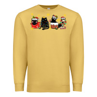 Antique Gold christmas cats Premium Sweatshirt - MaliasSmallBusiness
