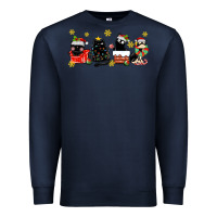 Navy christmas cats Premium Sweatshirt - MaliasSmallBusiness