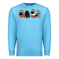 Ocean Blue christmas cats Premium Sweatshirt - MaliasSmallBusiness