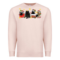 Pale Pink christmas cats Premium Sweatshirt - MaliasSmallBusiness