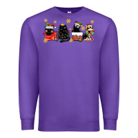 Purple christmas cats Premium Sweatshirt - MaliasSmallBusiness