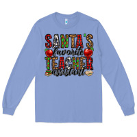 Colony Blue santa's favorite teacher assistant Long Sleeve Tee - Jasminsmagicworld