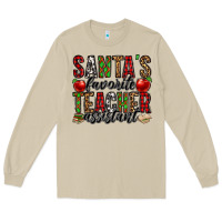Mushroom santa's favorite teacher assistant Long Sleeve Tee - Jasminsmagicworld