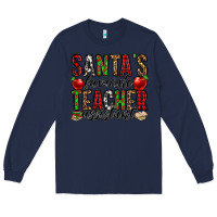 Navy santa's favorite teacher assistant Long Sleeve Tee - Jasminsmagicworld