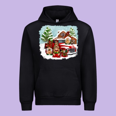 Christmas Gnomes With Red Truck Urban Hoodie Designed By Nancycooperartshop